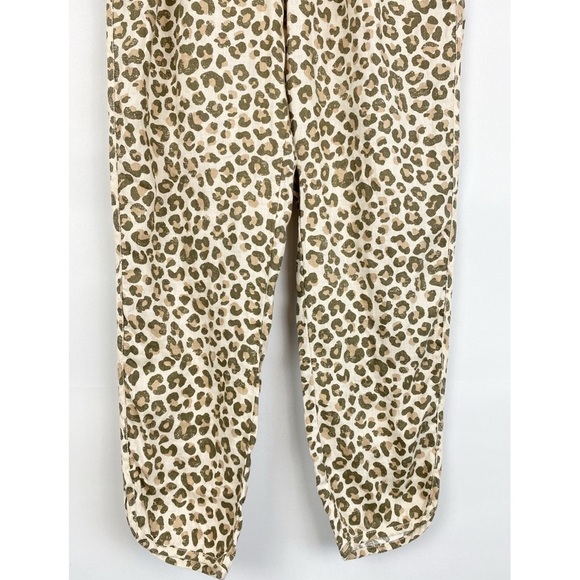 Caslon 100% Linen‎ Leopard Print Tulip Hem Pants, Beige Oyster - Size S - Picture 4 of 9